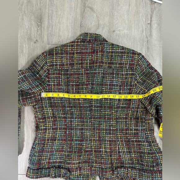 Coldwater creek- blazer coat tweed- multicolor- some wear- Size 14 front zip - Picture 10 of 13
